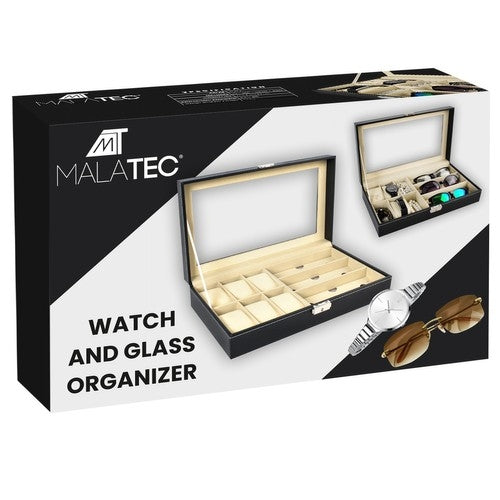Organizer for watches and glasses, black