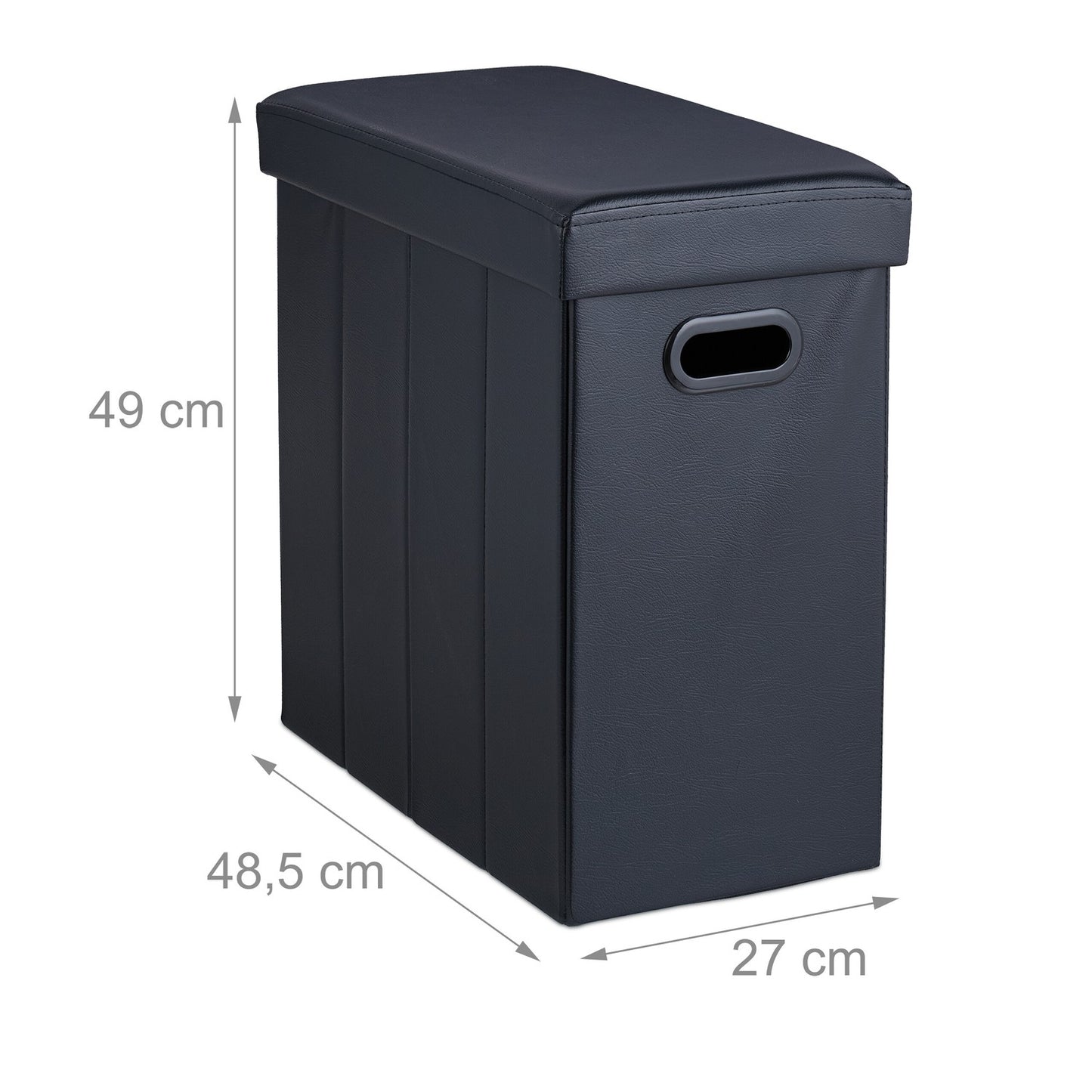 Ottoman in black artificial leather