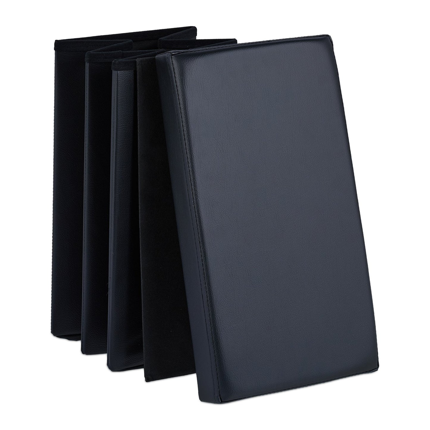 Ottoman in black artificial leather