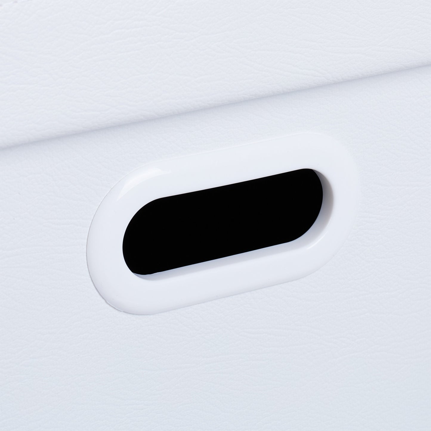 Ottoman in white artificial leather
