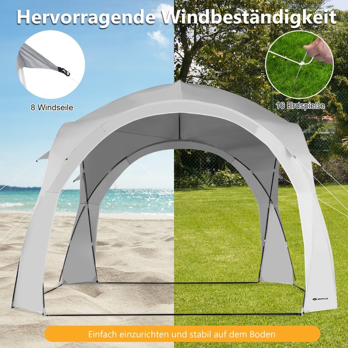 Outdoor Canopy Tent with UPF50+ Sun Protection, 6-8 Person Capacity