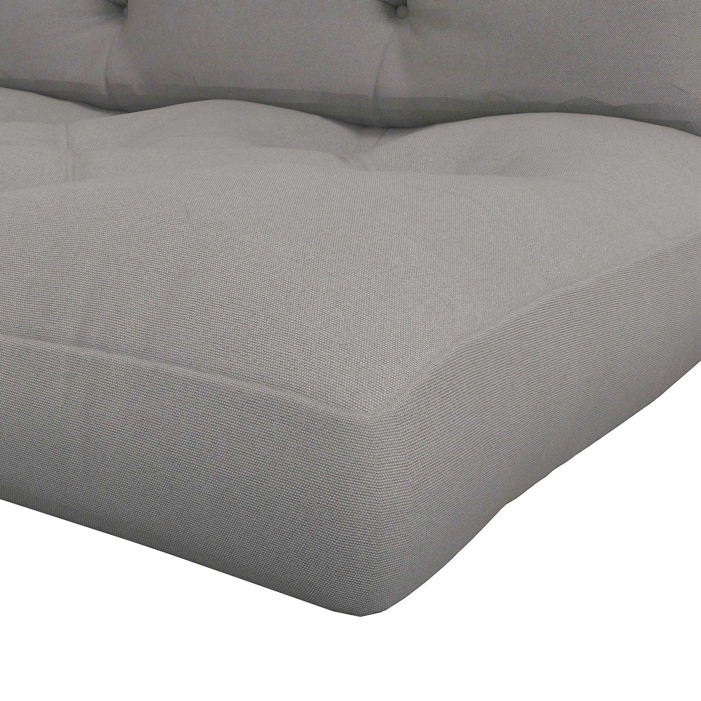 Outdoor Cushion Set, Tufted, 120x80x12 cm, Light Grey