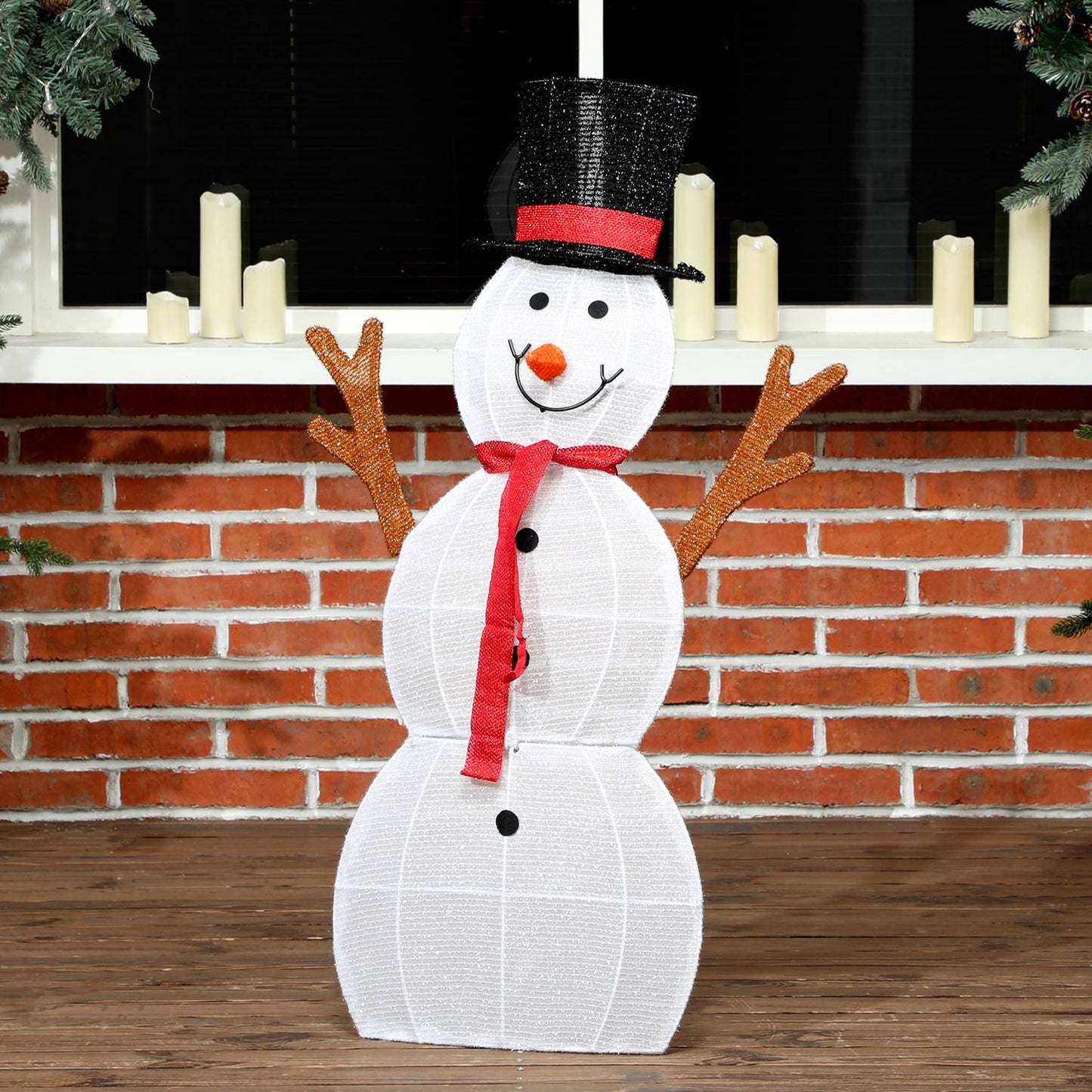 Outdoor LED Snowman Family Decoration, Waterproof, Steel