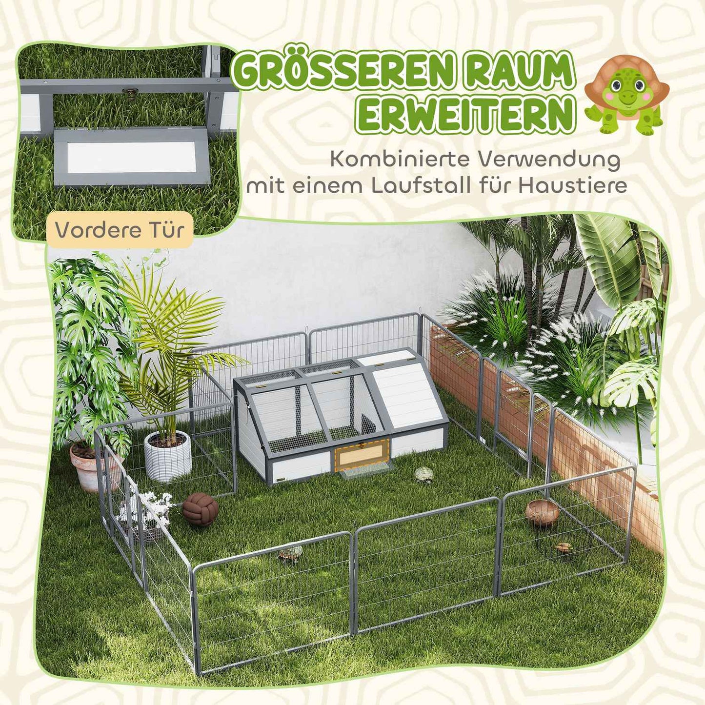 Outdoor Tortoise Enclosure, Bottomless, Easy Access