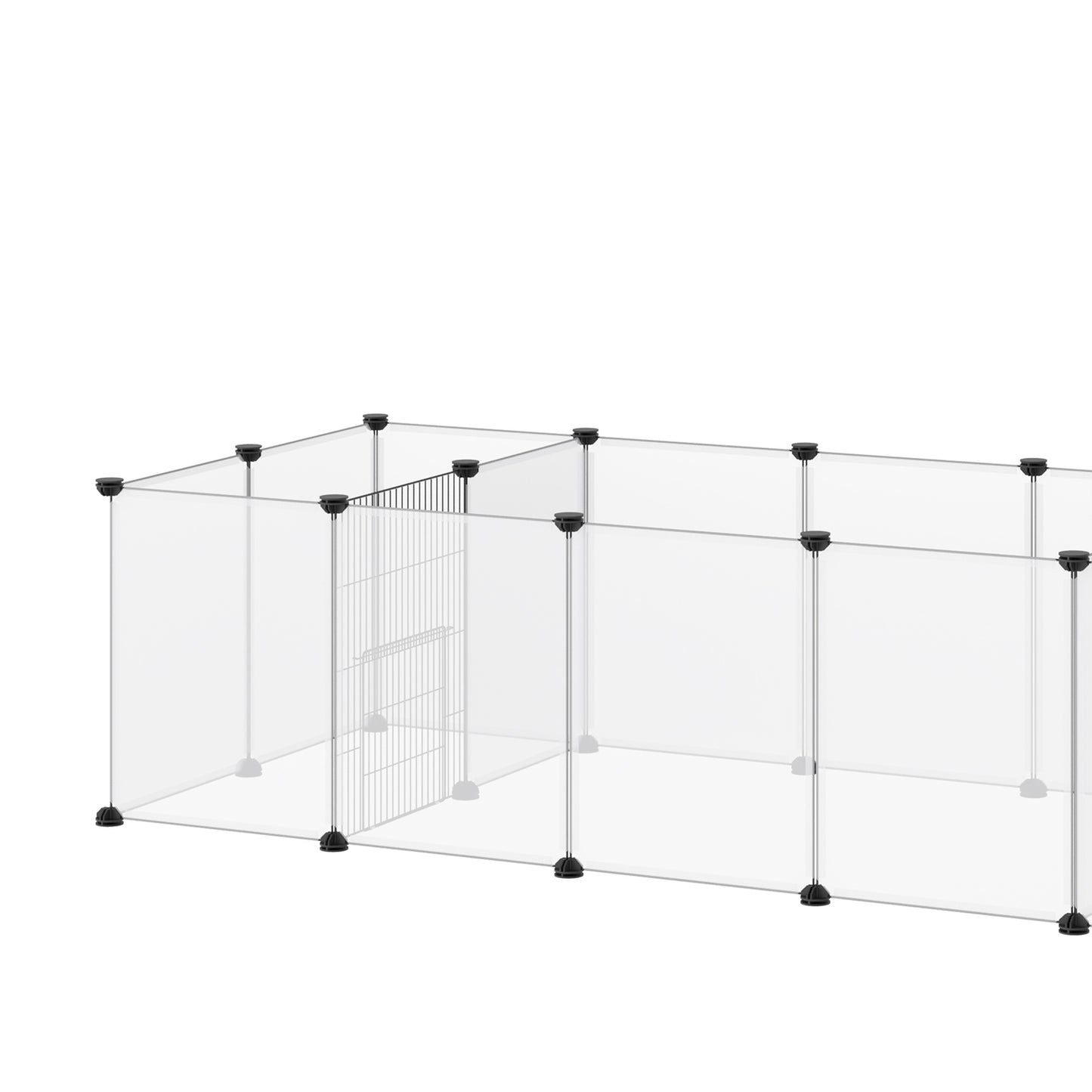 Expandable guinea pig cabinet in white steel with 18 panels