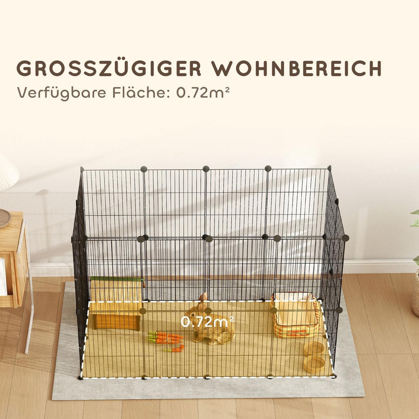 Wire mesh for rabbits and guinea pigs, indoors/outdoors