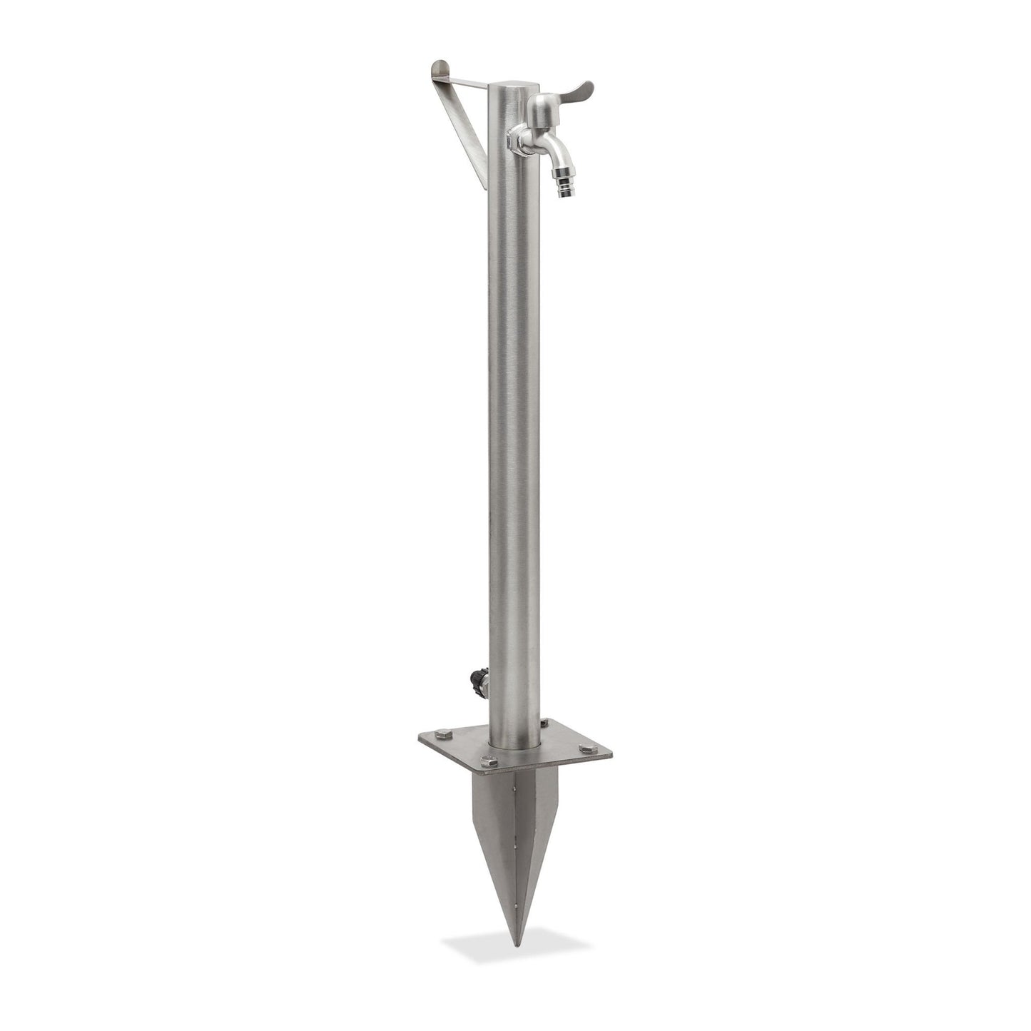 Outdoor faucet with hose holder