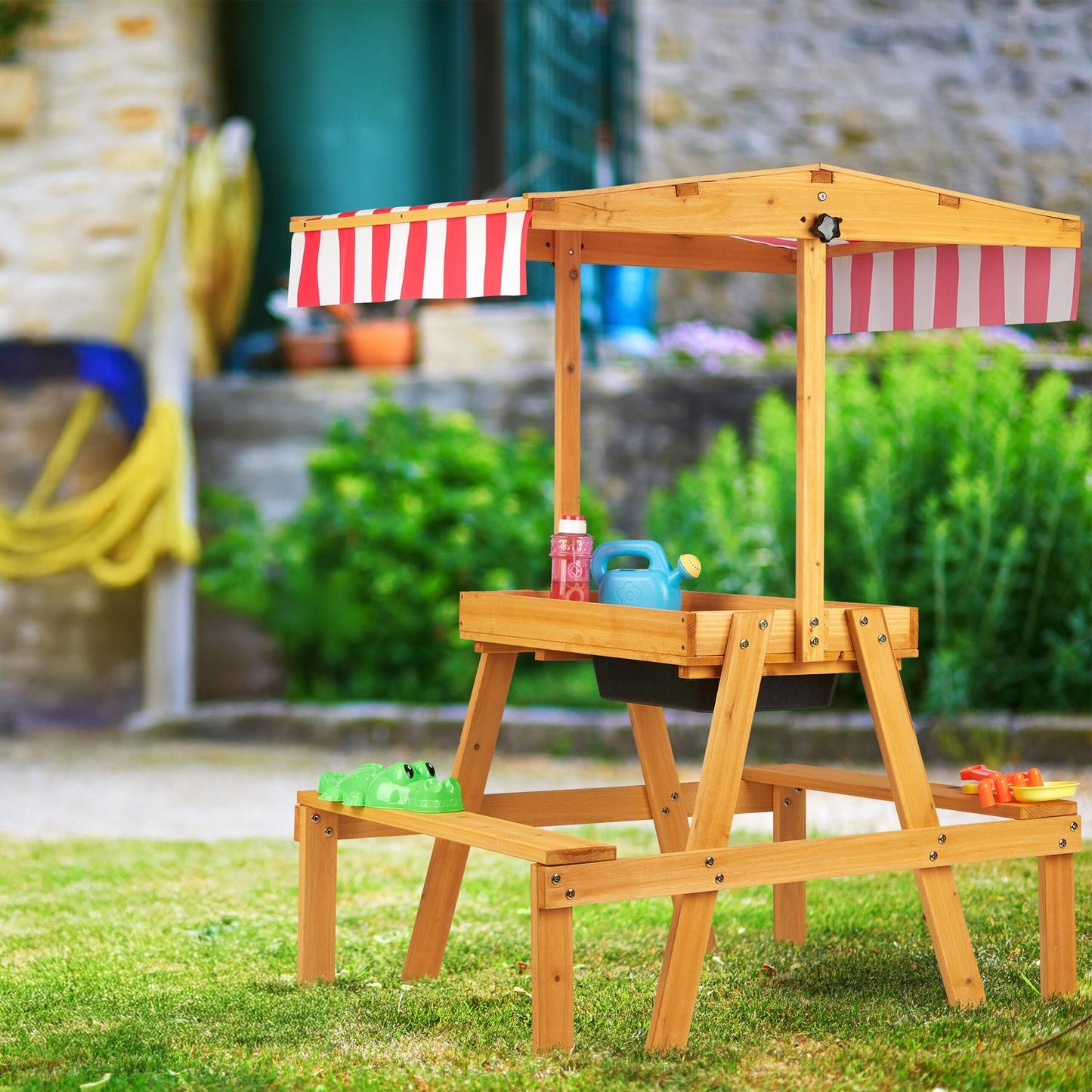 Outside Play Table with Sunshade