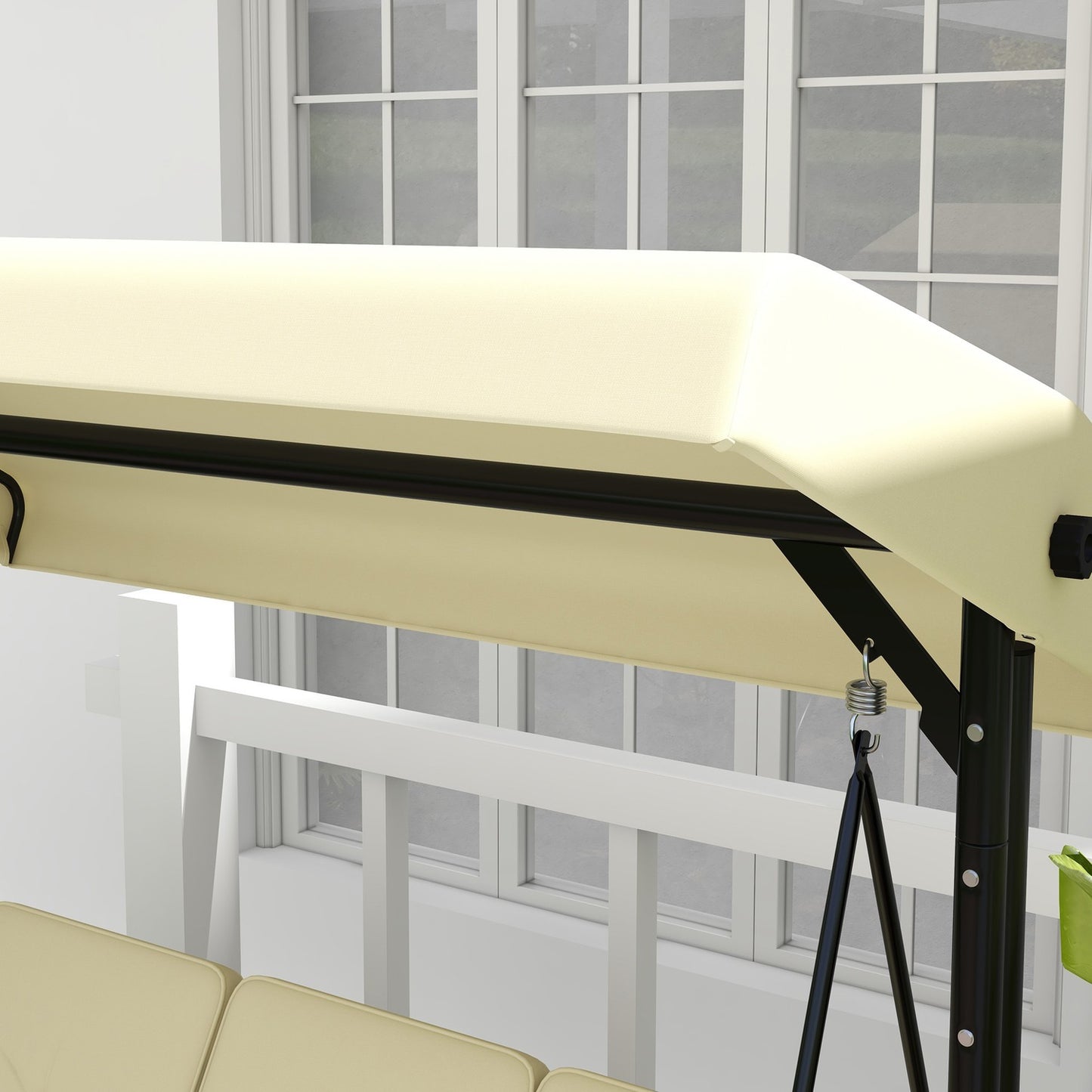 2-in-1 reclining garden swing, 3-seater, adjustable canopy