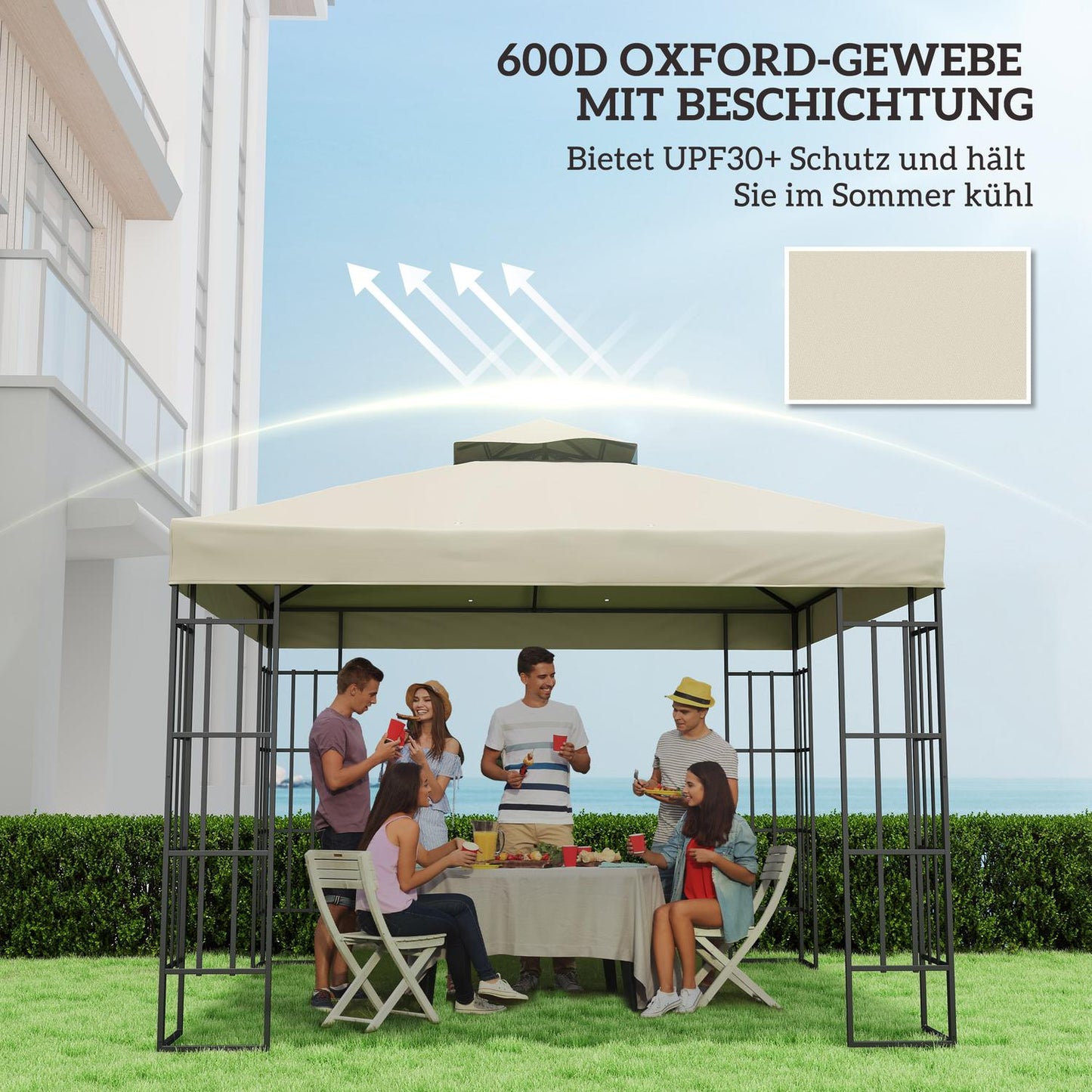 Gazebo Roof replacement 3x3m, Water resistant, Cream white