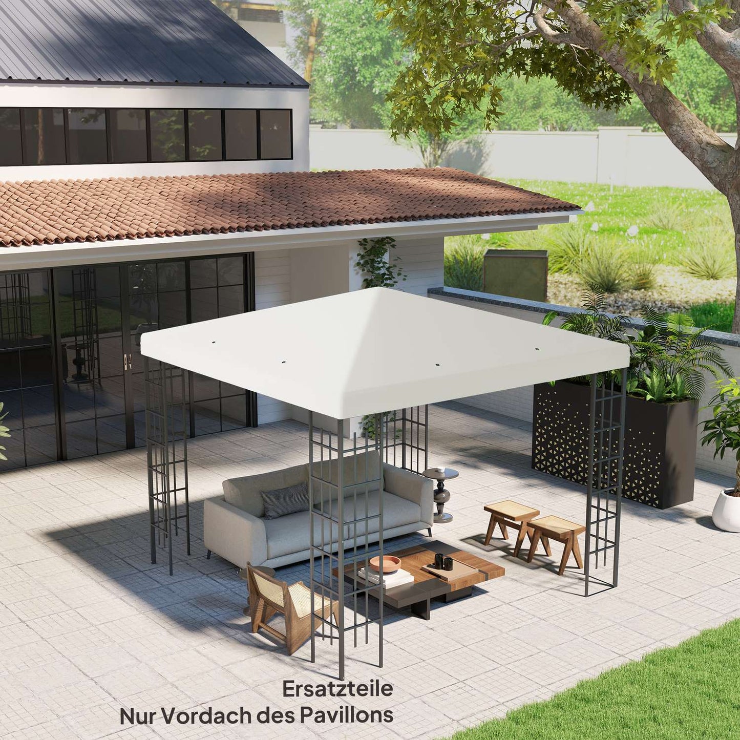 Waterproof 3x3m Gazebo roof cover, Oxford fabric, light grey