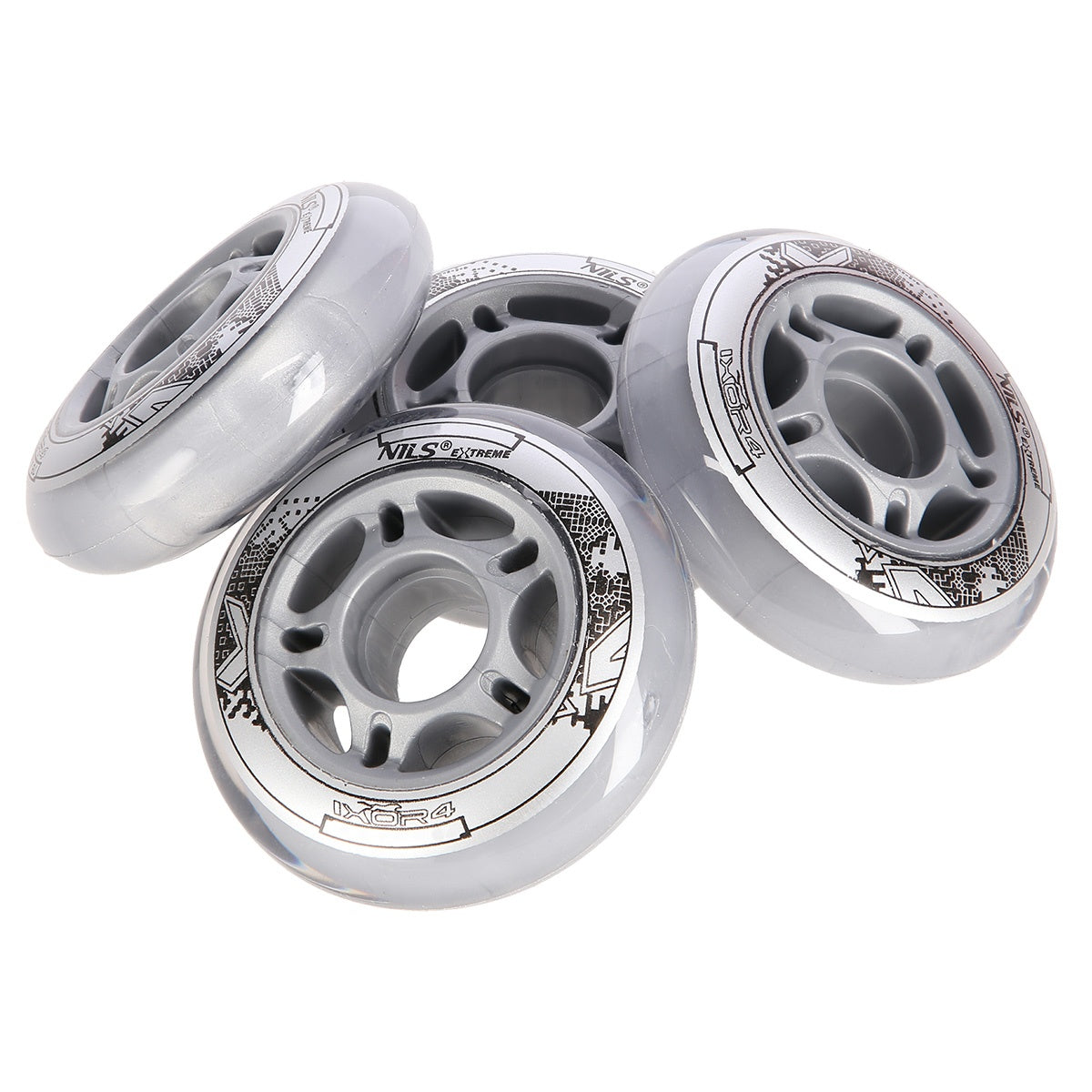 PU 80x24 mm Transparent Skate Wheels, Set of 4