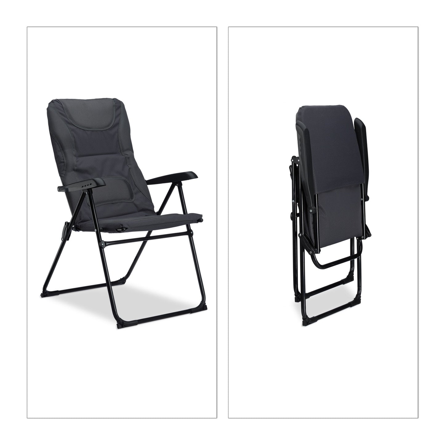 Padded Camping Chair Foldable Garden or Picnic Seat, Comfortable Fishing Chair