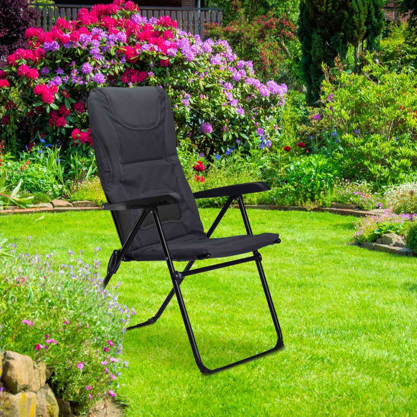 Padded Camping Chair Foldable Garden or Picnic Seat, Comfortable Fishing Chair
