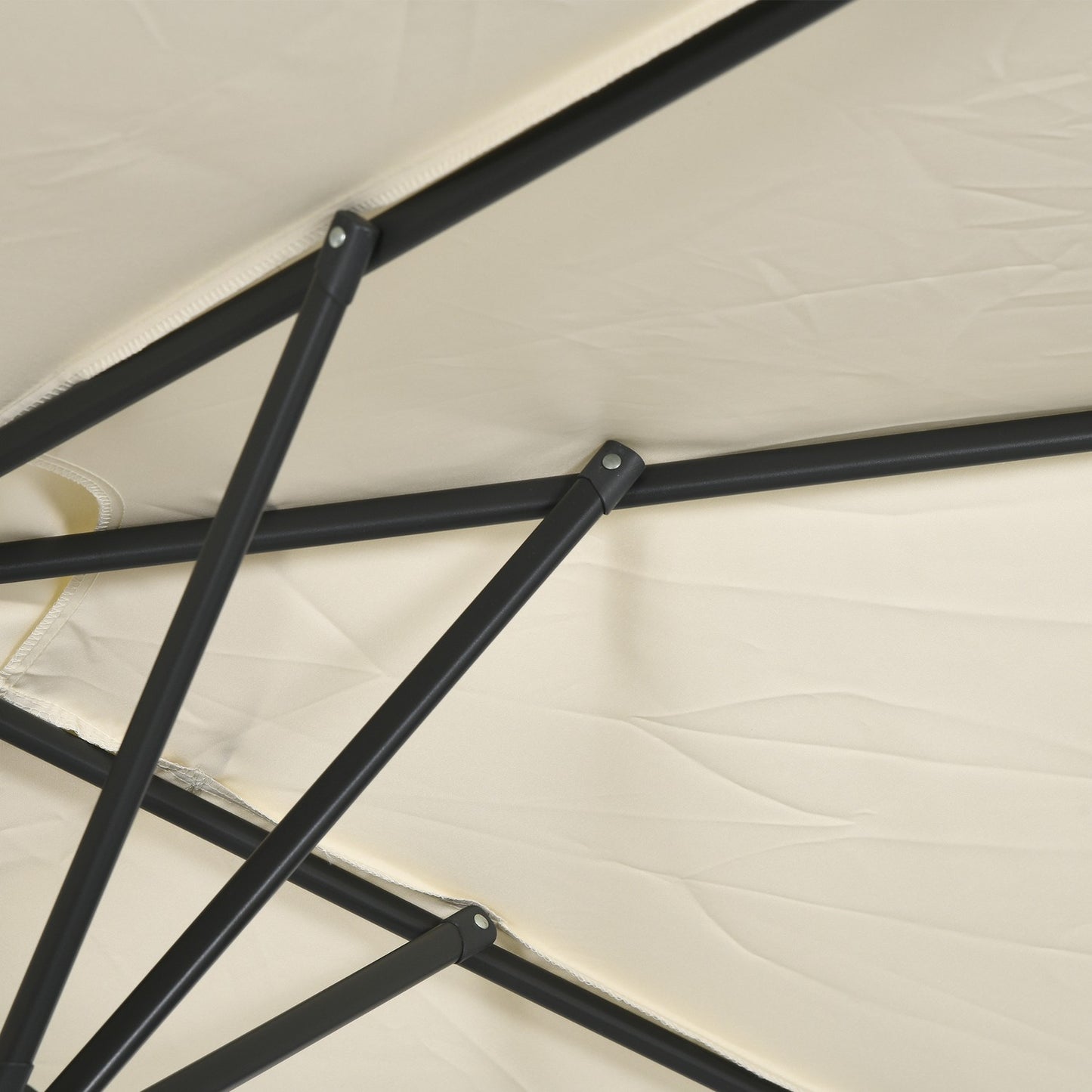 Cream outdoor double parasol - Adjustable tilt, 150x295cm