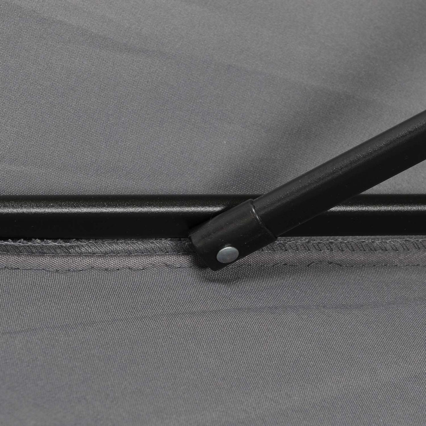 Dark gray Hexagonal 196 cm windproof crank parasol