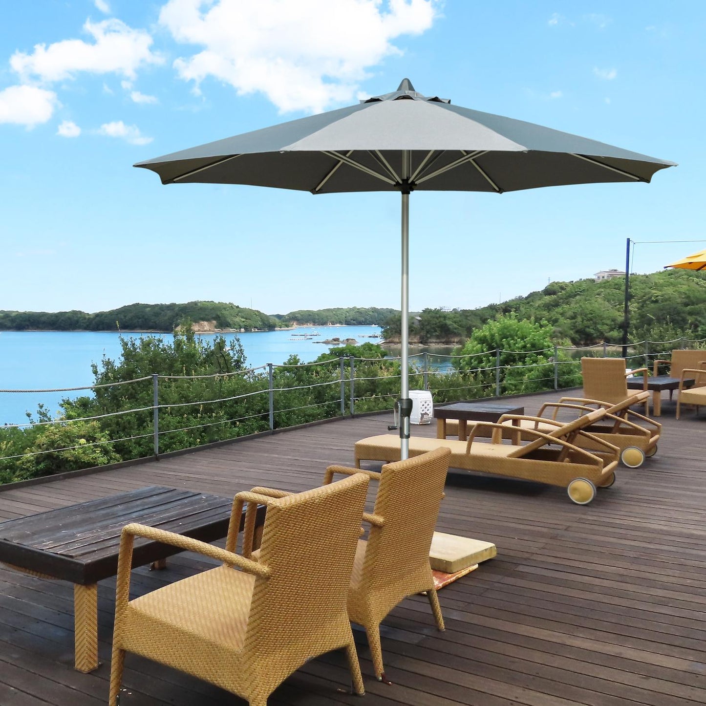 Balcony Market Umbrella, 2.7M sun protection, dark grey