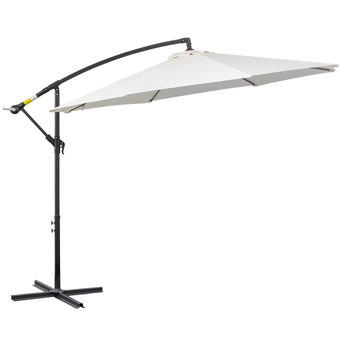 Cantilever Parasol, Crank lift, Steel frame, Cream Ø3x2.5M