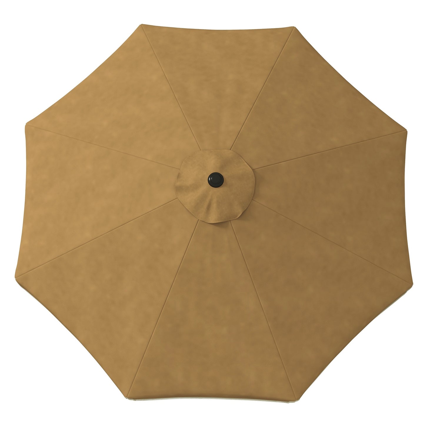 265 cm tilting patio umbrella, khaki, fringes & 8 ribs