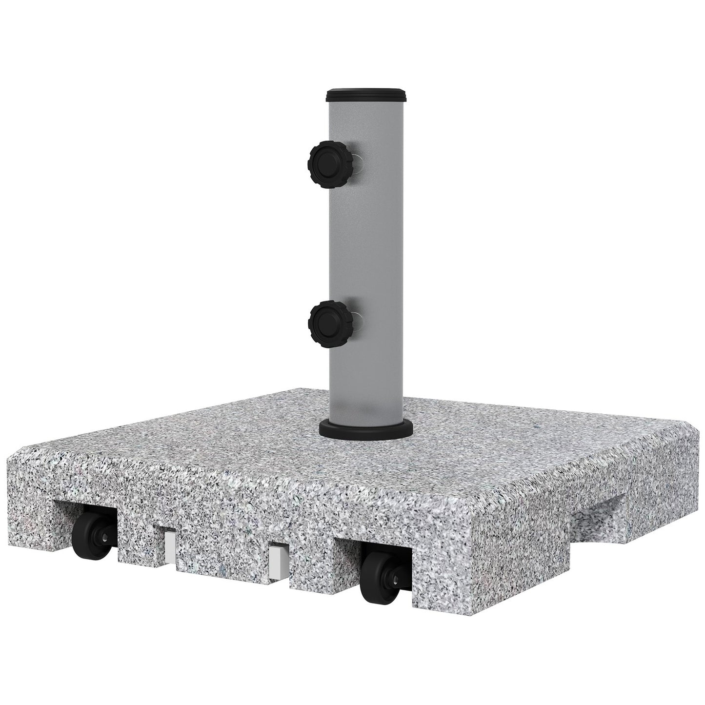 Parasol stand in granite with wheels, 38.5 kg, fits Ø 32-48 mm