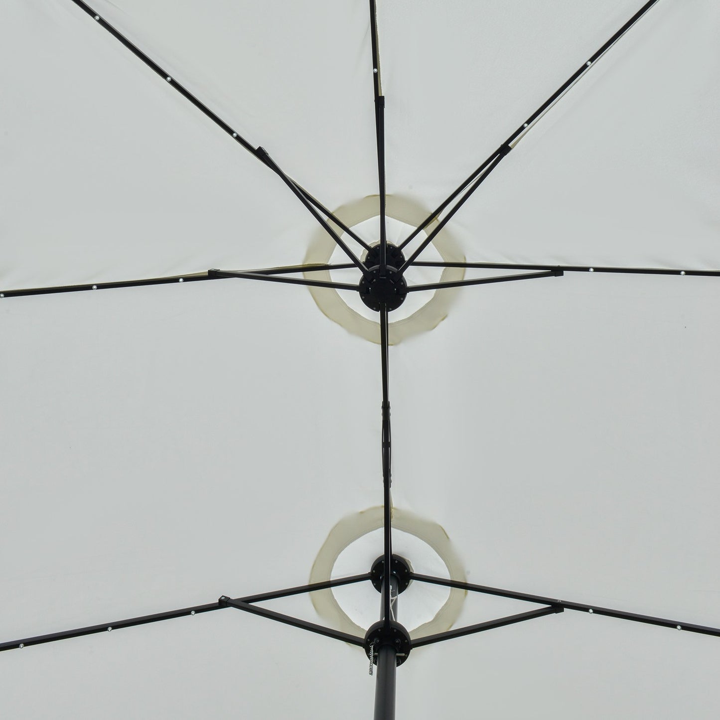 4.5 M double garden parasol with LED - Black & Cream