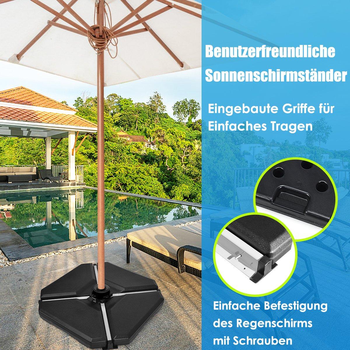 Parasol base balcony umbrella stand for outdoor use 90cm x 90cmx 10cm black
