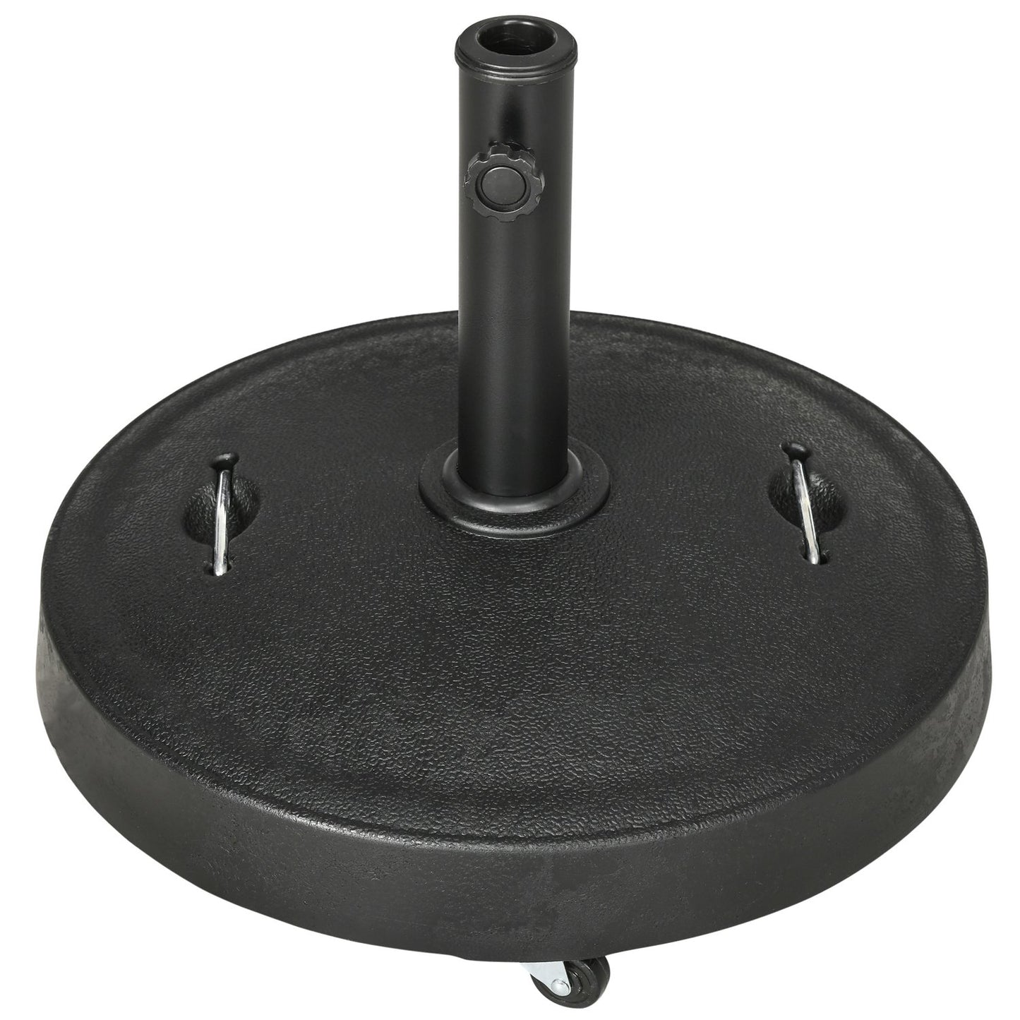 Mobile umbrella stand with wheels, 23.5 kg, black