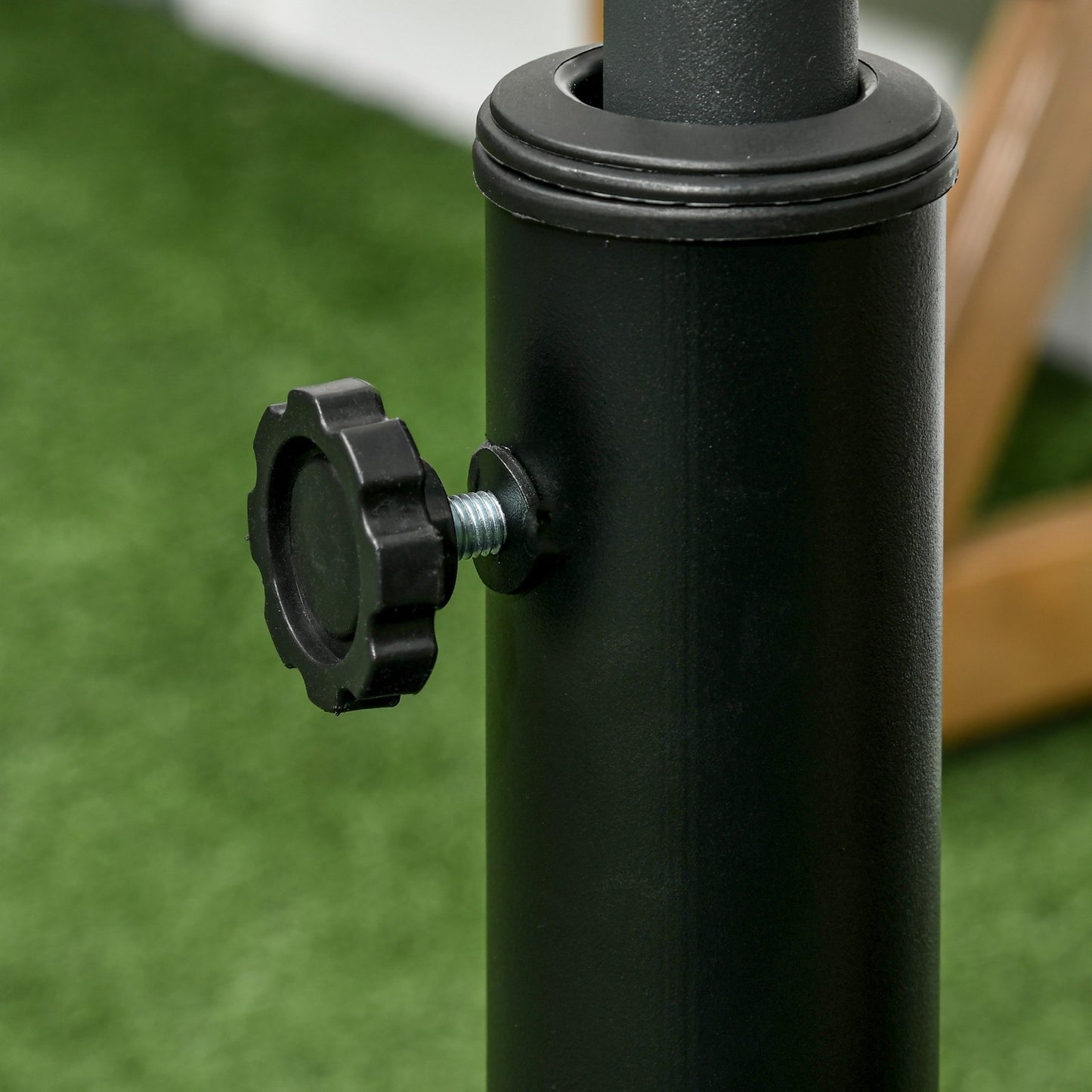 Mobile umbrella stand with wheels, 23.5 kg, black