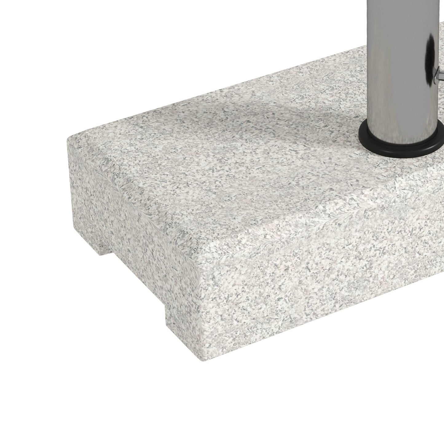 Semi-round parasol base, granite, 25 kg, fits 32-48 mm poles