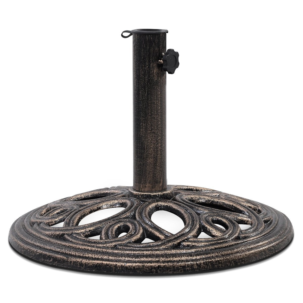 Parasol stand, stable umbrella stand made of robust cast iron for 38 mm to 48 mm poles