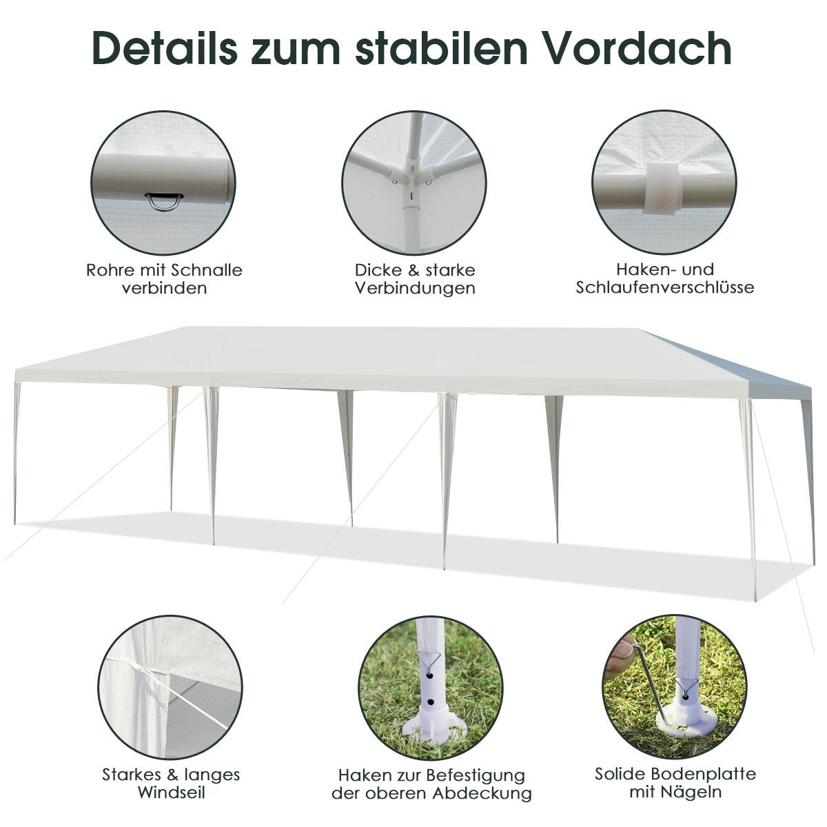 Party Tent 3m x 9m Waterproof Outdoor Gazebo White