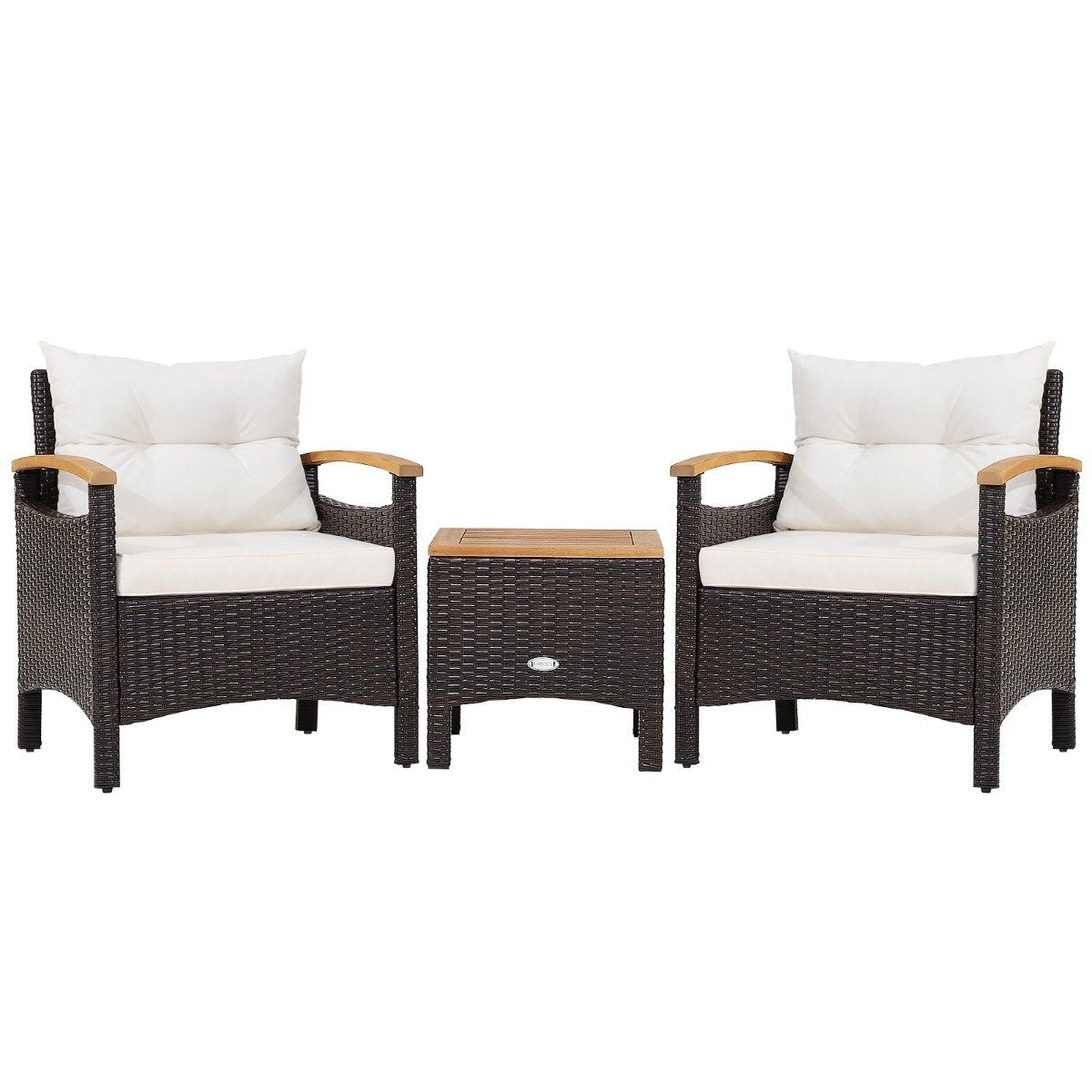 Patio furniture set Wicker furniture set for outdoor use with coffee table white