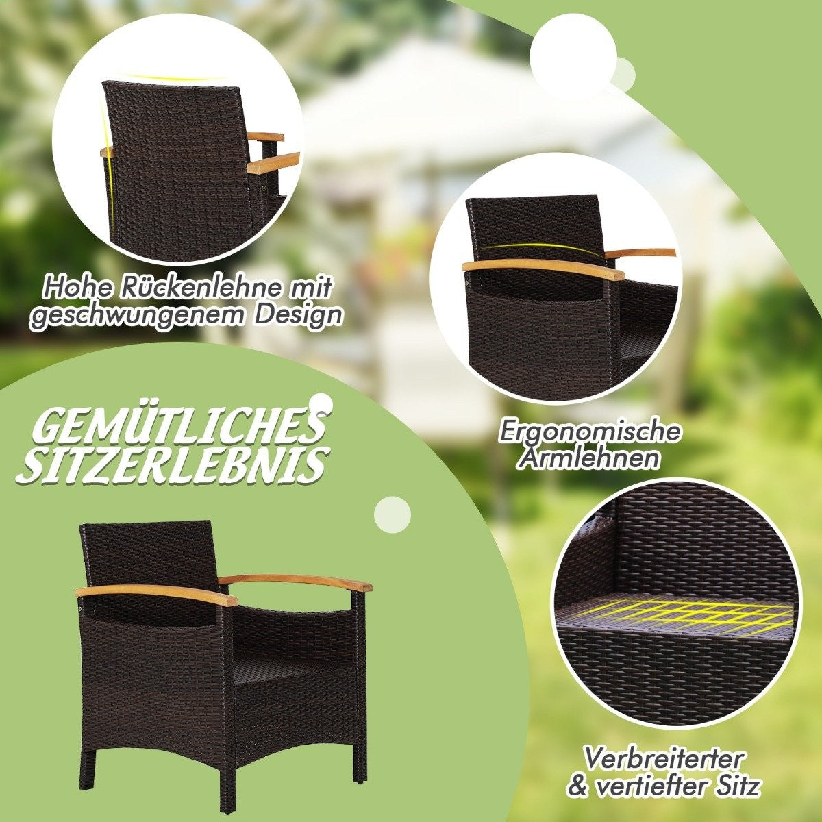 Patio furniture set Wicker furniture set for outdoor use with coffee table white