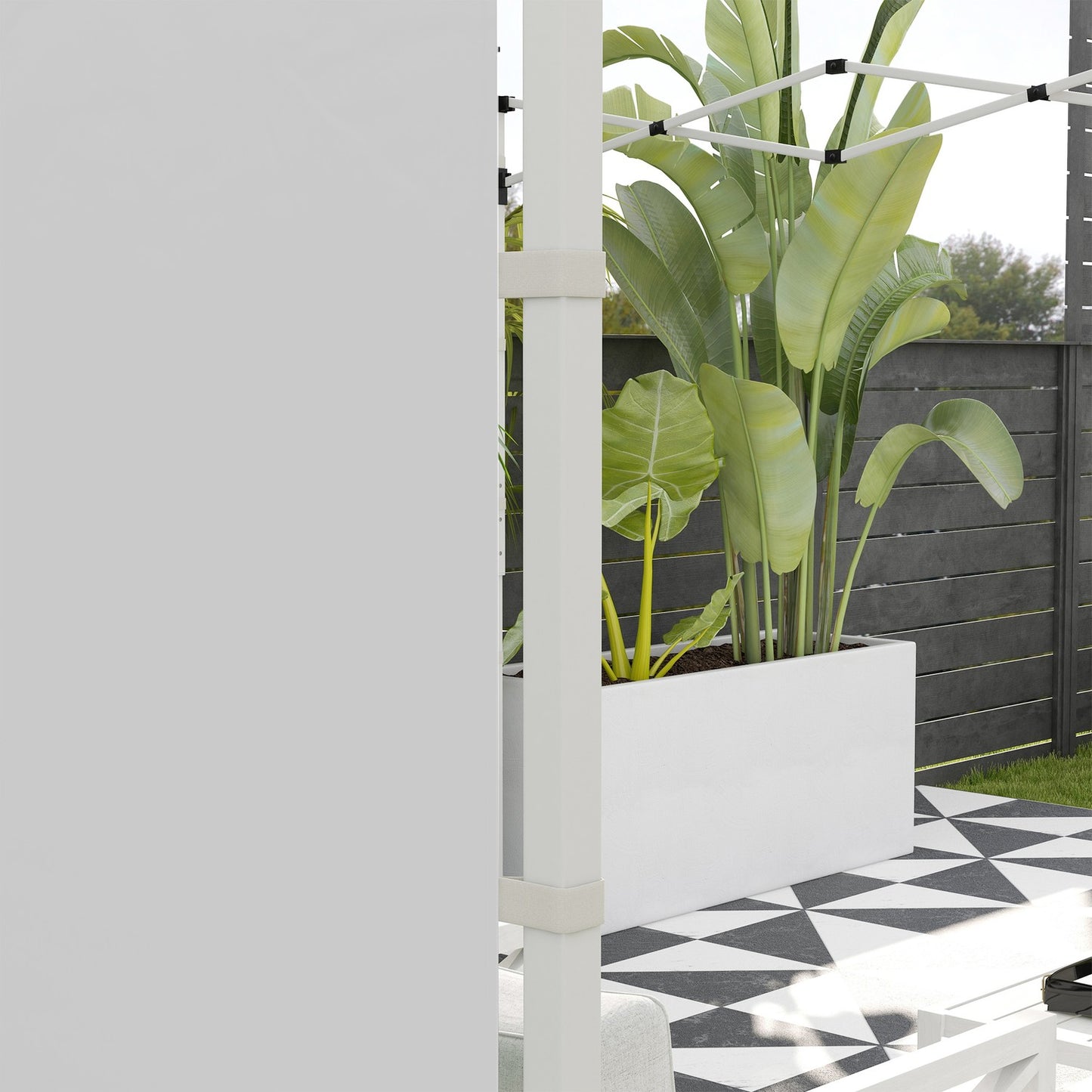 Party tent side panels with window & door, 3x3/3x6 m, White