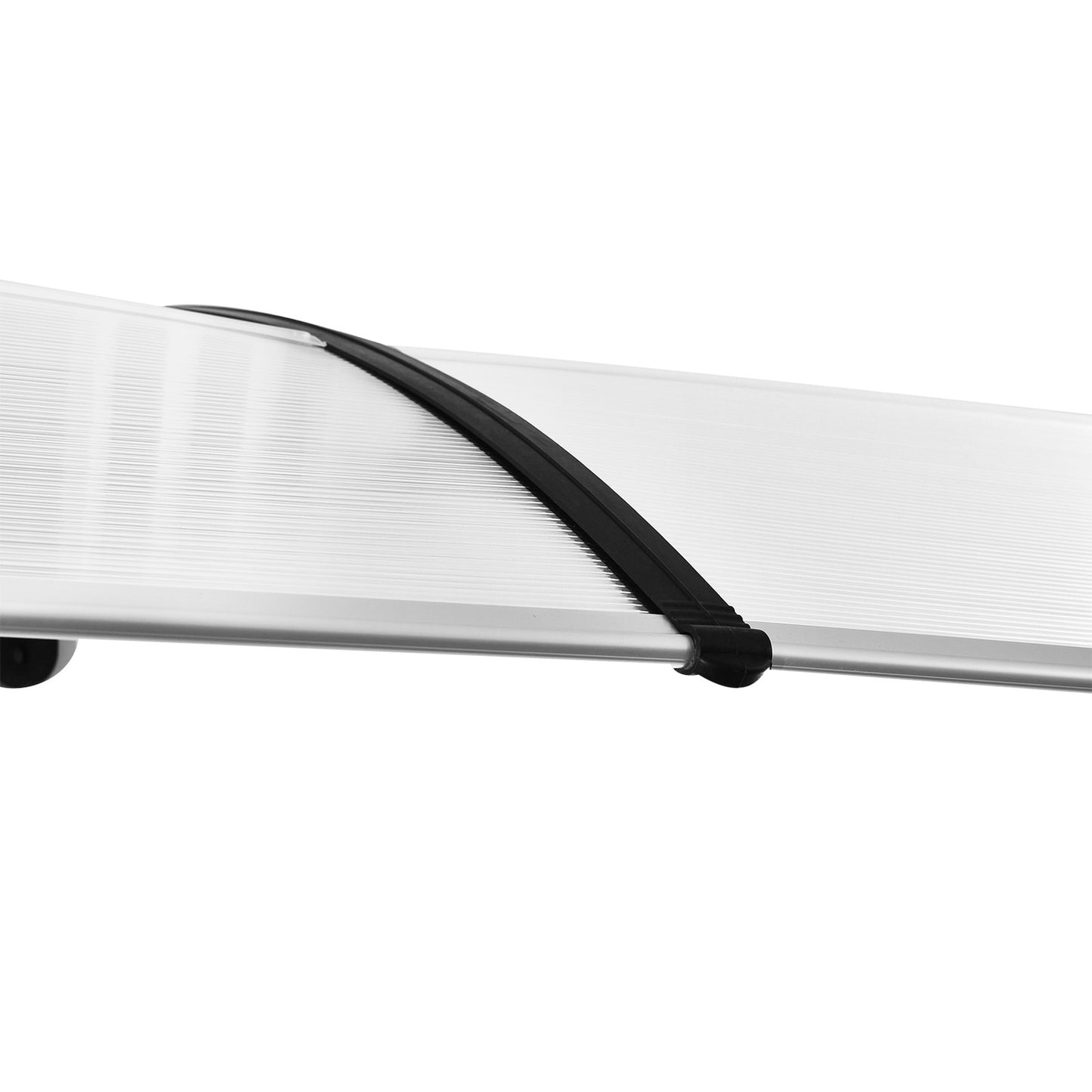 Front door aluminum canopy, 75x195x23 cm, clear polycarbonate