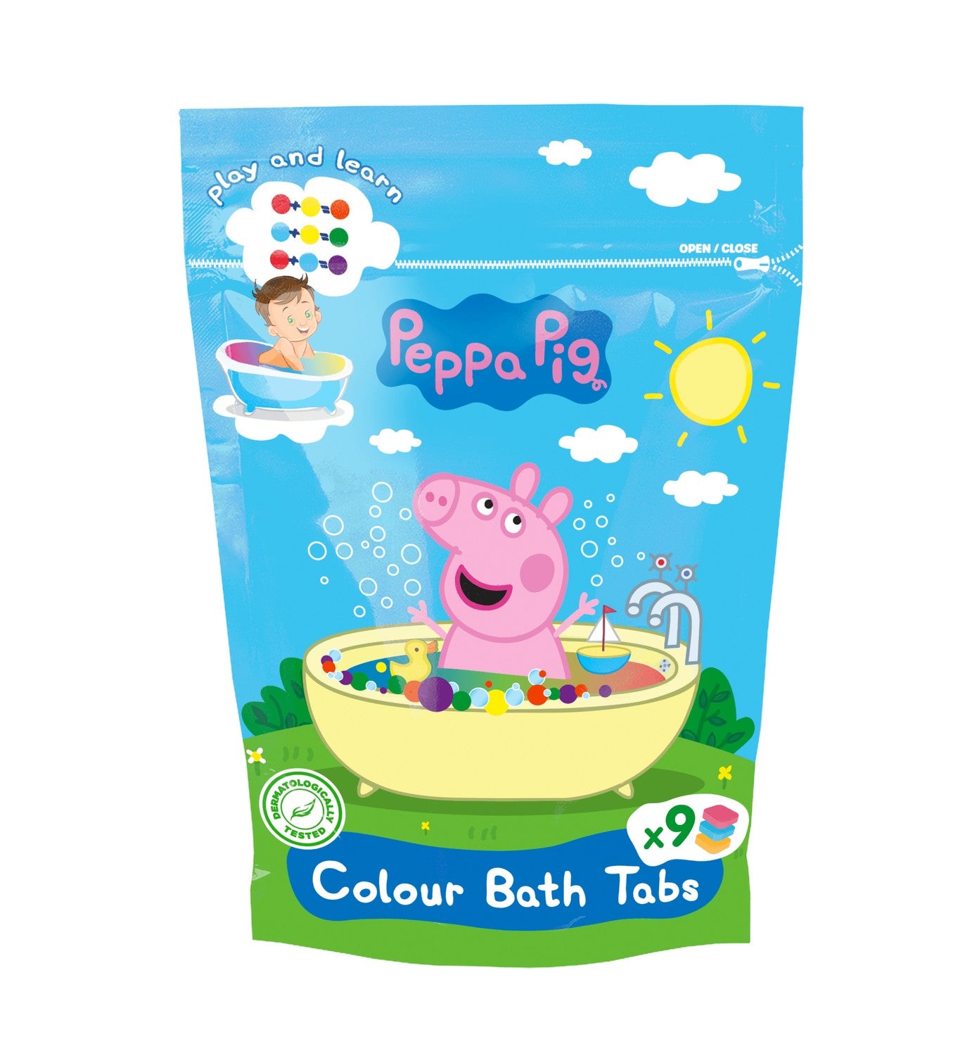 Peppa Pig Colouring Bath Tabs, Doypack 9 X 16 G