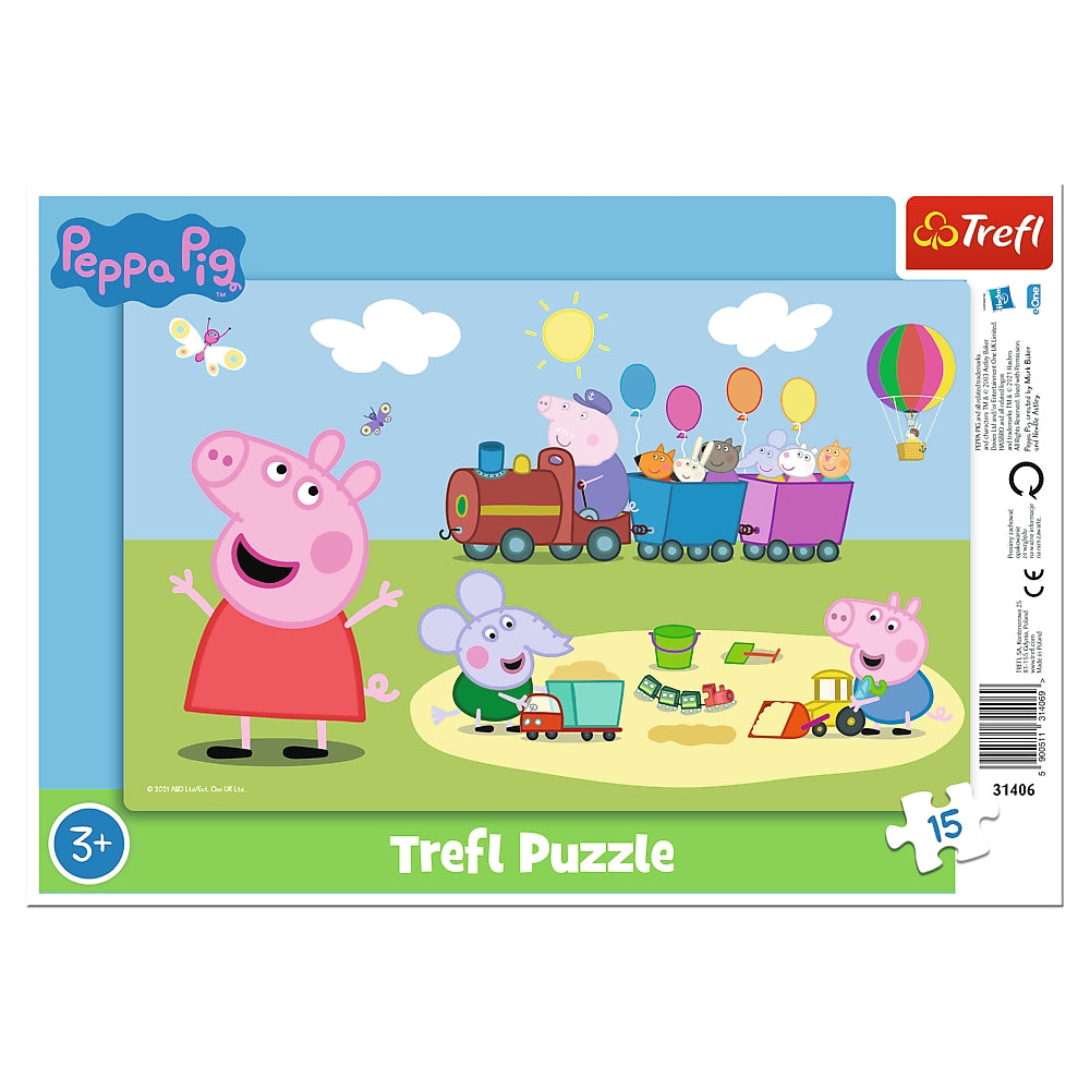 Peppa Pig Puzzle, 15 Pieces, Framed for Easy Display