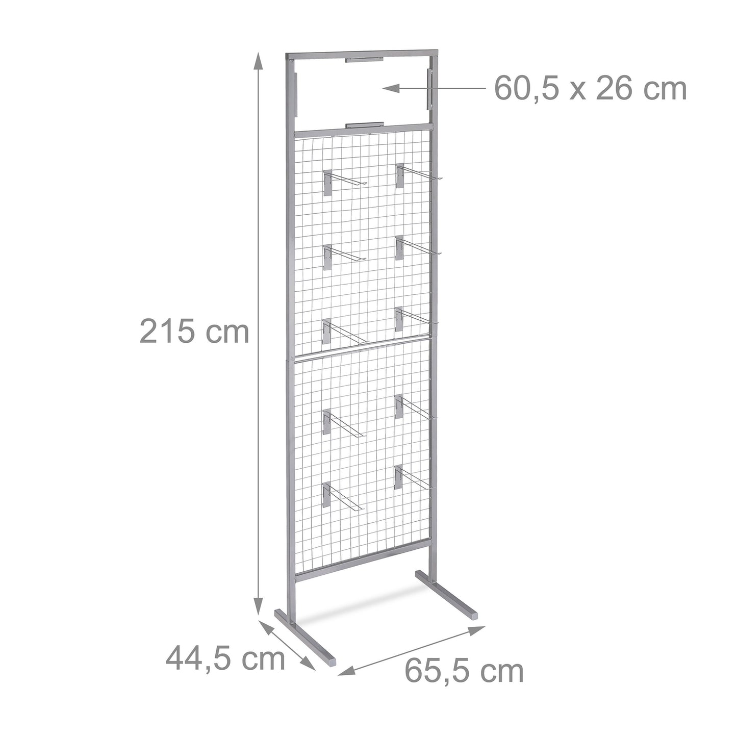Perforated metal stand with 20 hooks