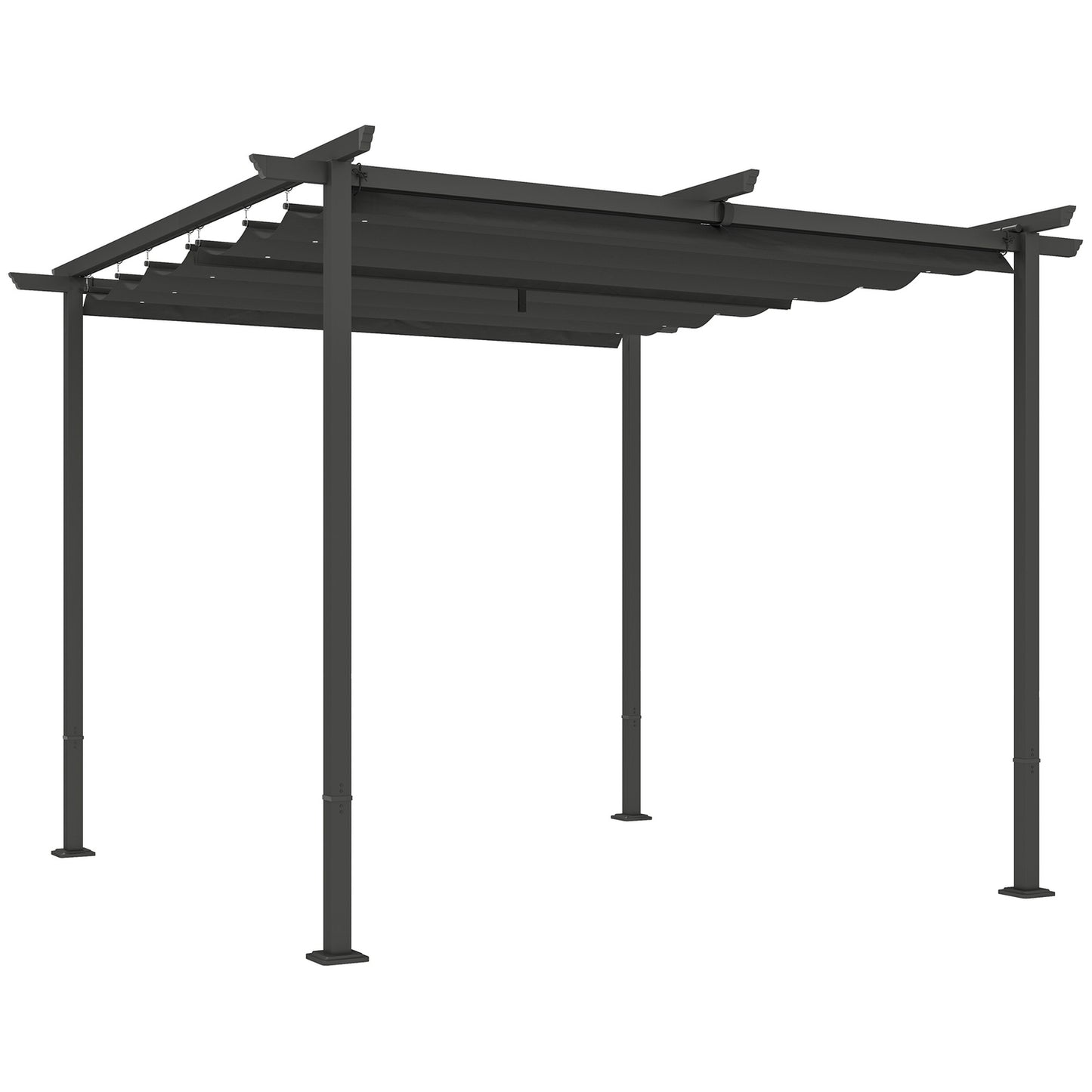 Adjustable metal pergola with UV protection for patio and garden