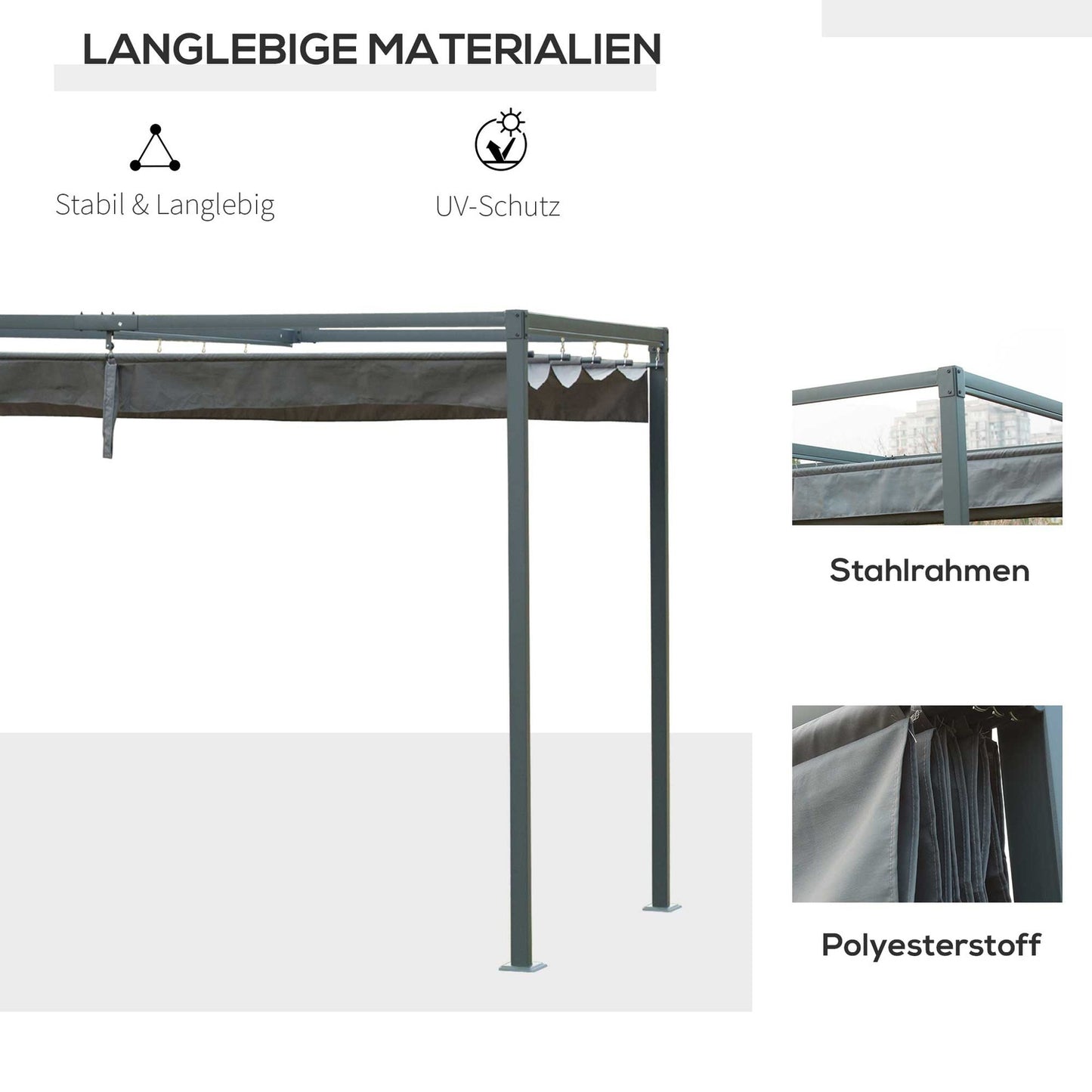 Sliding roof Pergola Gazebo - Weatherproof patio roof