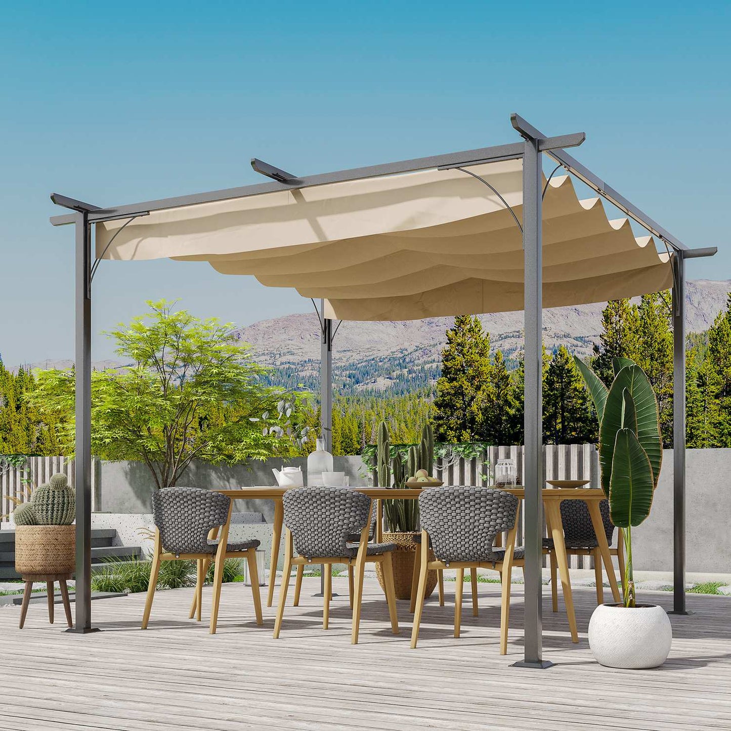 Waterproof aluminum gazebo roof 3x3m, UV protected roof