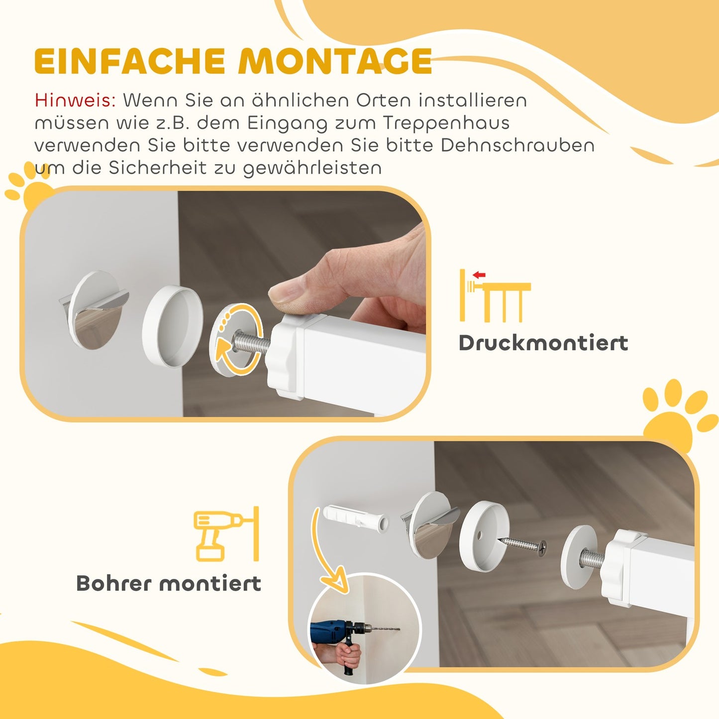 Pet Gate, Adjustable with Small Door, Metal & Plastic, White