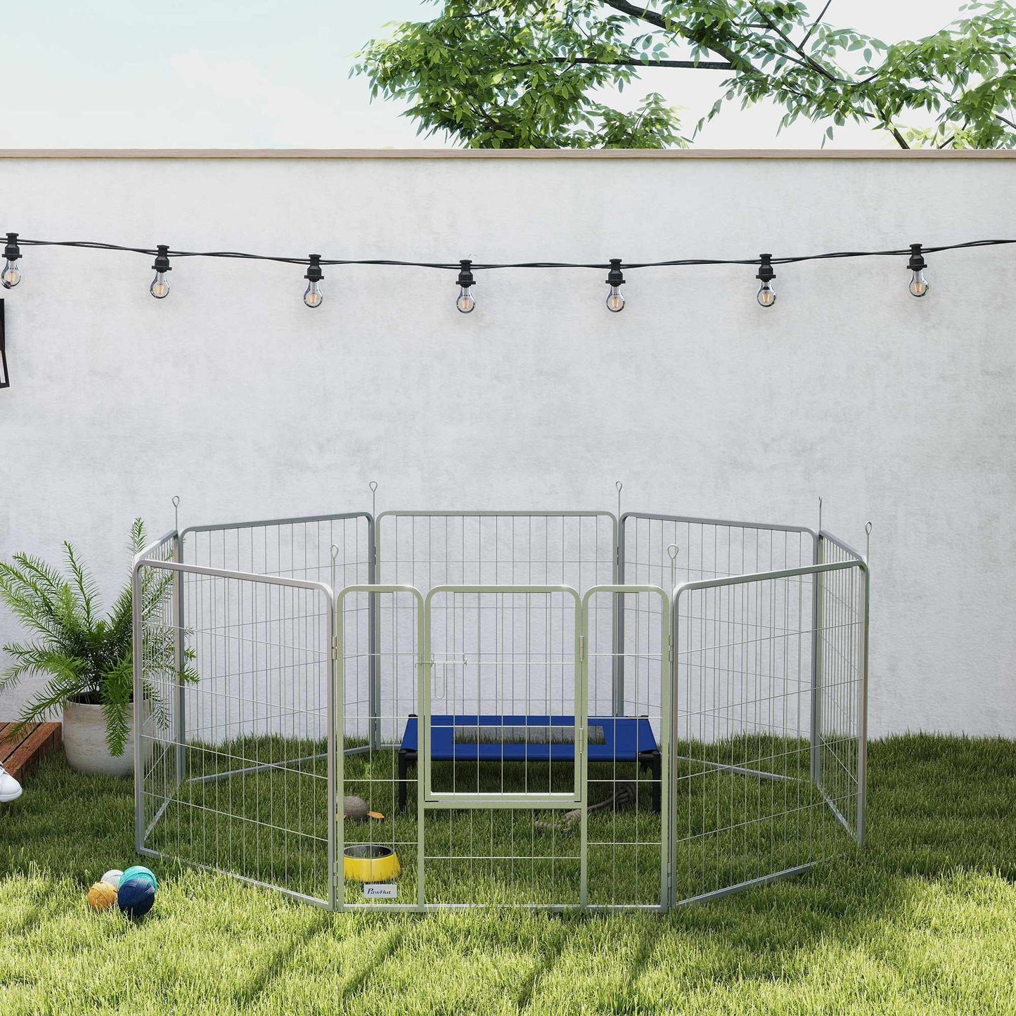 Pet Playpen, 8 Panels, Foldable Steel, Indoor/Outdoor
