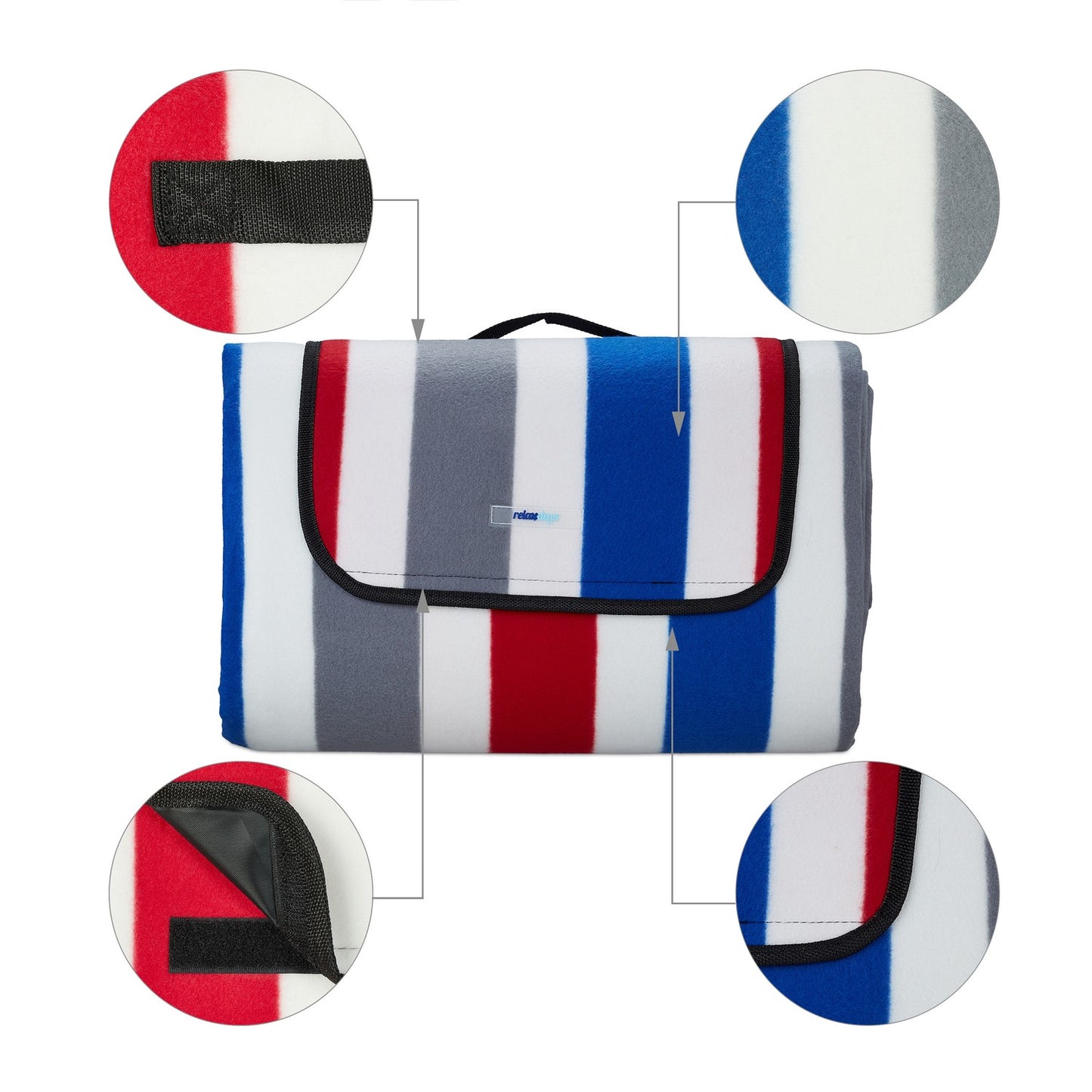 Picnic blanket 300 x 200 cm striped