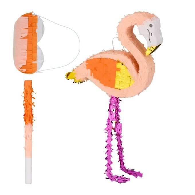 Pinata flamingo with club and mask