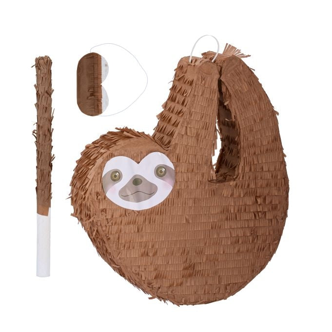 Pinata sloth with club and mask