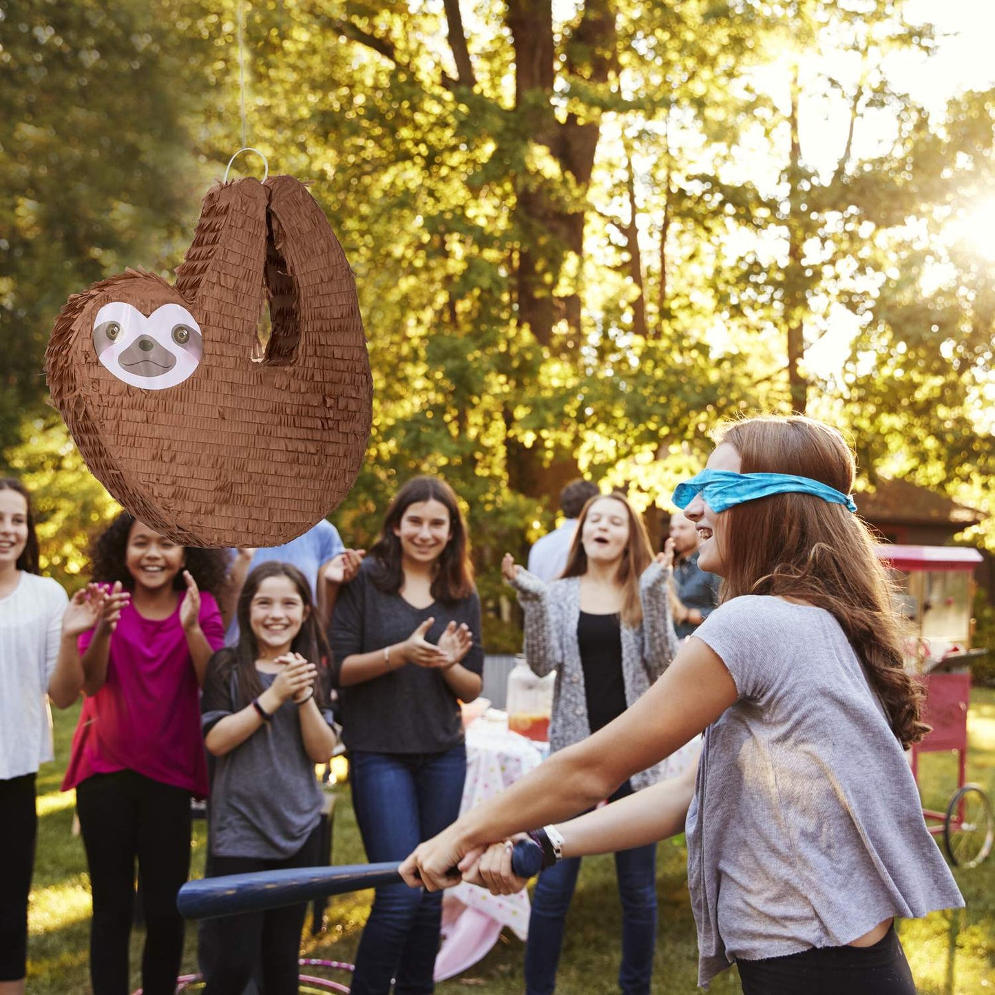 Pinata sloth with club and mask