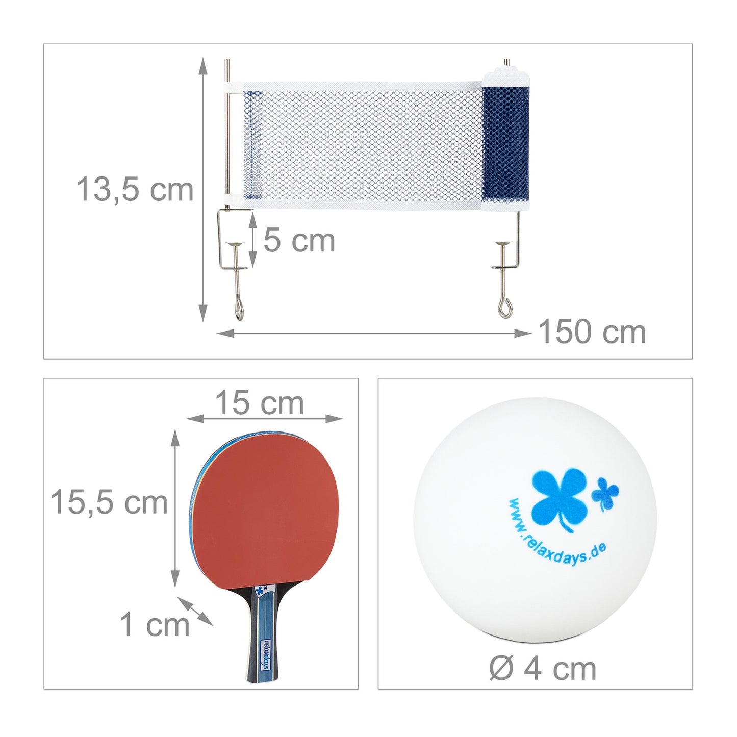 Ping pong racket set with net