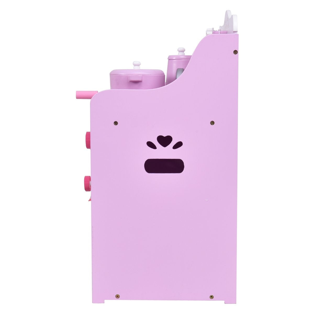 Pink and white wooden children's play kitchen toy kitchen