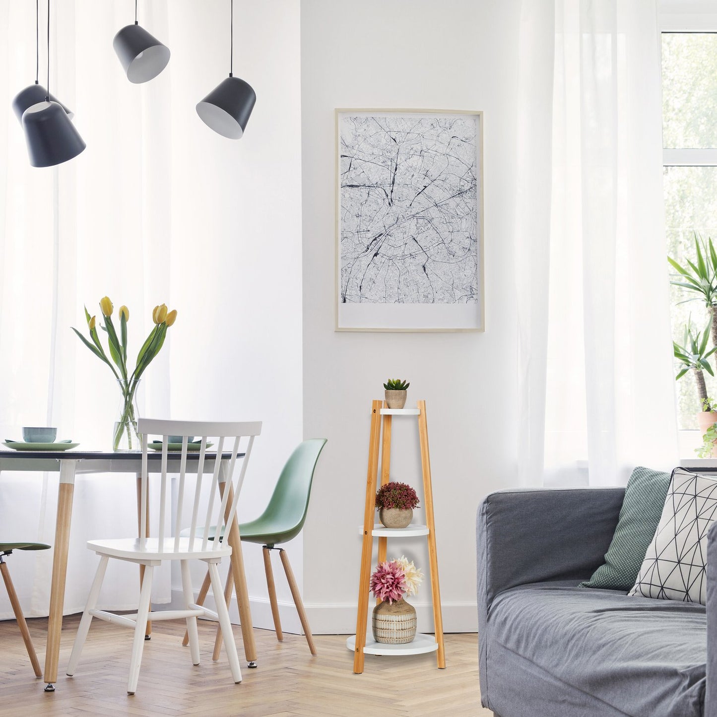 Plant stand with 3 shelves